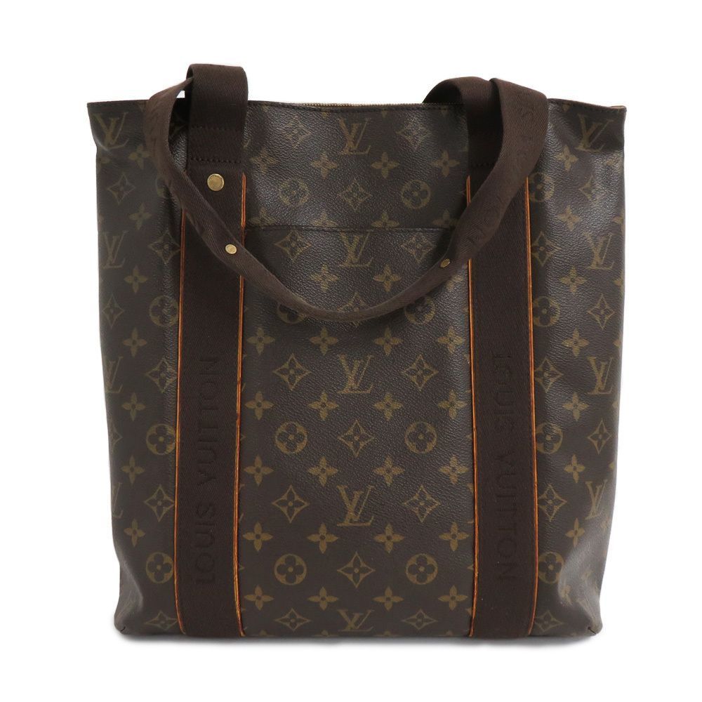 Beaubourg Monogram Tote  Vertical Brown Leather Monogram Canvas